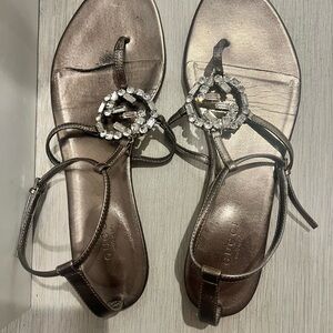 Gucci Women's Silver Embellished Sandals